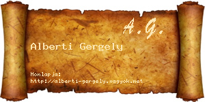 Alberti Gergely névjegykártya